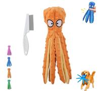 Genérico Whiskerspot Octopus Dog Toy, Whiskerspot Eco-Friend Octopus Plush, Interactive Chew Dog Toy for Aggressive Chewers, Squeaky, Made of Bite Resistance Material, No Stuffing (Orange)
