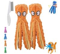 Genérico Whiskerspot Octopus Dog Toy, Whiskerspot Eco-Friend Octopus Plush, Interactive Chew Dog Toy for Aggressive Chewers, Squeaky, Made of Bite Resistance Material, No Stuffing (Orange*2Pcs)