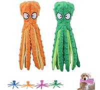 Genérico Whiskerspot Octopus Dog Toy, Whiskerspot Eco-Friend Octopus Plush, Upgrade Squeaky Plush Dog Toys, No Stuffing, for Small, Medium and Large Dog Indoor Outdoor Play (Orange+Green)