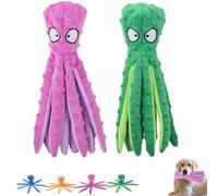 Genérico Whiskerspot Octopus Dog Toy, Whiskerspot Eco-Friend Octopus Plush, Upgrade Squeaky Plush Dog Toys, No Stuffing, for Small, Medium and Large Dog Indoor Outdoor Play (Pink+Green)