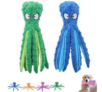 Genérico Whiskerspot Octopus Dog Toy, Whiskerspot Eco-Friend Octopus Plush, Upgrade Squeaky Plush Dog Toys, No Stuffing, for Small, Medium and Large Dog Indoor Outdoor Play (Green+Blue)