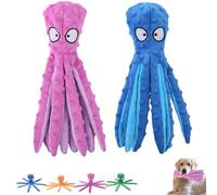 Genérico Whiskerspot Octopus Dog Toy, Whiskerspot Eco-Friend Octopus Plush, Upgrade Squeaky Plush Dog Toys, No Stuffing, for Small, Medium and Large Dog Indoor Outdoor Play (Pink+Blue)