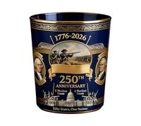 Genérico Whiskey Cup - America 250th Glassware | 10oz Celebration Drinking Glass with Patriotic Commemorative Artwork, Crystal Style Beverage Tumbler with Clear Finish, Bar Serving Drinkware