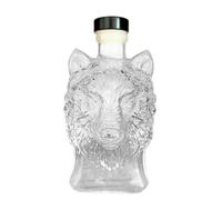 Genérico Whiskey Decanter, Glass Liquor Decanter Bottle, 350ml Wolf-Head Profile Design, Special Spirit Drink Container Bar Display for Father Men Husband Boyfriend Dad Him Barwares Gift Use