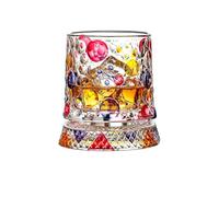 Genérico Whiskey Glasses | 360 Degree Rotating Crystal Cup | Painted Drinking Glass | Ideal For Men Couples Alcohol Wine Ice Cocktail Drinking Soccer Football Barrel Collection