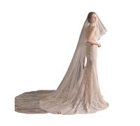 Genérico White 2 Layers Cathedral Wedding Veils for Bride with Applique Edge Long 300cm Bridal Veil Wedding Accessories