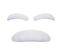 Genérico White Mustache And Eyebrows - Old Man Costume Facial Hair, Fake Beard And Eyebrow Set, Stage Prop Cosplay Accessory For Santa Claus Costume, Theatrical Performance Dress Up Party Decoration