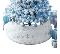 Genérico White Plush Snowflake Christmas Tree Collar - Faux Tree Base Ring | 40x23x60 Cm | White Plush Faux Tree Base Collar | Reusable Snowflake Surround For Holiday & Winter Home Decor