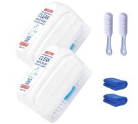 Genérico White Shoe Cleaner, Sneaker Cleaner with Brush and Towel, 2-in-1 Shoe Brush, Shoe Cleaning Kit for White Shoes, Leather, Knit, Boots, Canvas, Tennis, Suede, PU Shoes (2Sets)