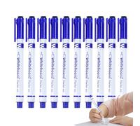 Genérico Whiteboard Markers - 0.5mm Fine Tip Writing Markers | 10 Pieces School Pen With Eraser, For Teachers Classrooms Whiteboards Schools Preschools Kindergartens Drawing