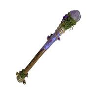 Genérico Wiccan de - 16 cm Piedra Cruda Madera Fluorita Ópalo Cuarzo Rosa, Meditación Ritual Adivinación Decorativa Herramienta Espiritual Acento Altar, Espacio s