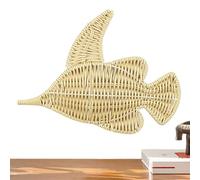 Genérico Wicker Wall Decor - Crab Nautical Sculpture, Fish Sculpture Decoration, Farmhouse Beach Theme Bathroom Decor, For Bedroom Bathroom Nursery Living Room Indoor Housewarming