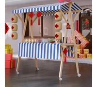 Genérico Wide Countertop Farmers Market Booth for Outdoor Events,Street Food (Blue with wheels, Small)