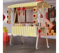 Genérico Wide Countertop Farmers Market Booth for Outdoor Events,Street Food (Yellow A with wheels, Large)