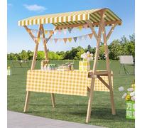 Genérico Wide Countertop Farmers Market Booth for Outdoor Events,Street Food (Yellow B without wheels, Large)