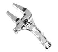 Genérico Wide Jaw Short Handle Plumbing Wrench - Large Capacity Adjustable Spanner, Lightweight Aluminum Alloy Tool, Scratch Free Shower Head Repair, Compact Under Sink Pipe Grip | for Home
