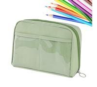 Genérico Wide Opening Pencil Pouch | Polyester and Canvas | 12-Layer Large Capacity Stationery Bag For Girls, Dirt-Resistant Organizer For Pens, Markers, and School Supplies