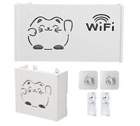 Genérico WiFi Router Storage Box - Wall Mounted Organizer Rack, No Drill Installation Holder Shelf, Cable Management Conceal Case For Router Modem settopbox Remote Control Storage Home Living Room