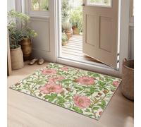 Genérico William Morris Alfombra De Salón Planta Rosas Silvestres Hojas Verdes 60 x 90 cm Pelo Corto Antideslizante Lavables Alfombrilla, Habitación Dormitorio De Cocina Alfombra De Entrada