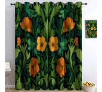 Genérico William Morris Cortinas Opacas, Plantas Flores, 100% Poliéster Cortinas Reduccion Ruido Termicas, Aislantes Frio y Calor, 2 Piezas 92An x 214Al cm