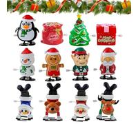 Genérico Wind Up Christmas Toys - 12 piezas Holiday Small Wind Up Game, Christmas Clockwork Walking Toys | Fun Family Gathering, Classroom, School, Festival, Holiday Activity Entertainment