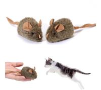 Genérico Wind Up Mice Toys,Fun Plush Mouse Cat Toy,Automatic for Indoors Mouse Cats Interactive Toys with Realistic Squeaky Sound,Soft Bite-Resistant Play Gear for Exercise