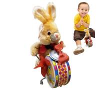 Genérico Wind Up Rabbit Toy, Stuffed Animal Toy, Sturdy Decorative Realistic Electric, Easter Battery Operated, Walking and Drumming Plush Rabbit for Kids, 7.87 Inches