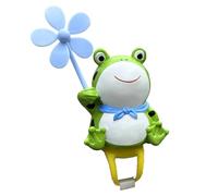 Generico Windmill Frog Cycle Decor - 2.76 inch Fun Handlebar Accessory | Resin Kids Bike Charm - Portable Decorative Windmill Frog Strap or Stand for Cycling Electric Cars Home Indoor Outdoor Use