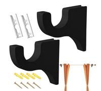 Genérico Window Hardware Rod Holders - 2 piezas Wooden 14,3 x 12,1 x 2,5 cm | Drapery Rod Soportes para pared de ceiling | Shower Closet Bathroom Curtain