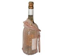 Genérico Wine Bag - Rhinestone Mesh Pouch with Handle, Wine Bottle Pouch | Champagne Carrier for Celebration Party Wedding Picnic Dinner Travel Holiday Home Kitchen Gift Giving Occasion Use