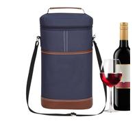 Genérico Wine Bottle Bag - 2 Bottle Insulated Leakproof Carrier Tote | Portable Wine Case with Shoulder Strap For Hiking, Camping & Picnics, Padded Travel Cooler For Men & Women