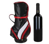 Genérico Wine Bottle Bag, Single Bottles Wine Cooler Bags, 12.99x4.72x4.72 Inches PU Carrier with Multiple Pockets, Insulated Storage Pouch for Beach, Golfer, Parties, Outdoor Events
