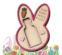 Genérico Wine Bottle Holder - Easter Rabbit Rack for Cocktail Whiskey Beer | Resin Cute Animal Table Organizer, Aesthetic Decorative Display Stand for Kitchen Counter Desk Shelf Cabinet Home Bar Dorm