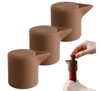 Genérico Wine Bottle Stopper - 1.97x1.5 Inches Reusable Champagne Topper | Silicone Airtight Wine Stopper | 3-Piece Leak-Proof Set, for Home Bar Restaurant Holiday New Year Celebration