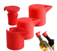 Genérico Wine Bottle Stopper - 1.97x1.5 Inches Reusable Champagne Topper | Silicone Airtight Wine Stopper | 3-Piece Leak-Proof Set, for Home Bar Restaurant Holiday New Year Celebration