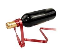 Genérico Wine Display, Floating Rack, Metal Ribbon Shape Liquor Display, Space-Saving Decorative Storage, for Whiskey, Wedding, Kitchen Use, Red, Black, Gold, Artisanal Craftsmanship