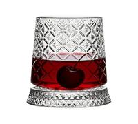 Genérico Wine Glass - 300ml Rotatable Bourbon Cocktail Glasss With Coaster -| Whiskey & Wine Drinking Glass | Elegant Bar Style Glassware For Men, Dad, Husband, Son, Family, Friends