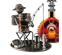 Genérico Wine Glass Holder Stand - 18cm Metal Fisherman Theme Cup Rack | Rustproof Tabletop Wine Glass Display, Fun Home Bar Decor, Apartment Office Restaurant Party Gift For Men Dad Husband