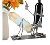 Genérico Wine Rack, Countertop Wine Holder, Home Lounge Accessory, Steampunk Skull Bar Decor, Liquor and Beverage Organizer for Whiskey, Beer, Wines Display, 7.09x6.3 Inches, Silver, Gold