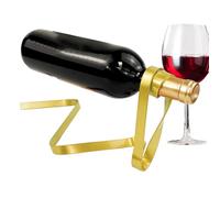 Genérico Wine Stand, Suspended Elegant Holder Counter, 40.7/13.5/14.4 Inches, Ribbon Shape Display, Decorative Curved Frame Design for Whiskey, Wedding, and Kitchen Storage, Multicolor