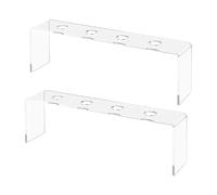 Genérico Wine Stopper Display, Acrylic Shelf Organizer Rack, 2-Piece Clear Anti-Slip Tiered Stand with 4 Slots for Desk Kitchen Counter Bookshelf Storage Presents Home Bar Men Collectors