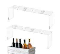 Genérico Wine Stopper Display Stand - Acrylic Wine Cork Display | 2-Piece Clear Tier Organizer | Anti-Slip 4-Slot Rack for Kitchen Bookshelf Desk Men Home