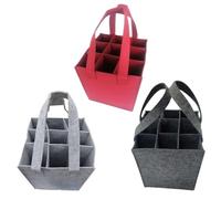 Genérico Wine Tote - 9 Bottle Felt Carrier Tote Bag, Portable Wine Transport Organizer, Leak Resistant Multi Bottle Holder, Insulated Travel Beverage Carry Case, Party Picnic Storage Bag System