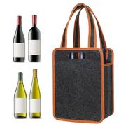 Genérico Wine Tote Bag - 6-Bottle Insulated Felt Carrier | Padded Reusable for Champagne, Liquor, and Travel | Perfect for Picnics, Camping, and Outdoor Adventures