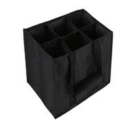Genérico Wine Tote Bag, Wine Carrier Bag, Bottle Holder, Reusable Non-Woven Material, Secure Carry Design, Travel and Outdoor Activities, 10.63x10.63x7.09 Inches, Black Color, 1 Piece