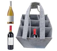Genérico Wine Tote - Felt 9 Bottle Carrier 24x24x28cm | Portable Leakproof Wine Bag, Travel Picnic Beverage Holder | Reusable Wines Storage Tote For Party Dinner Christmas Use