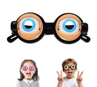 Genérico Winking Glasses, Funny Winking Kinetic Crazy Eyes Blinking Glasses, Kids Pull-String Blinking Glass with Manual Blink Action (Black)