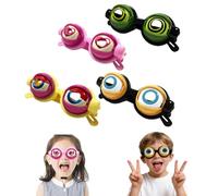 Genérico Winking Glasses, Funny Winking Kinetic Crazy Eyes Blinking Glasses, Kids Pull-String Blinking Glass with Manual Blink Action (4pcs)