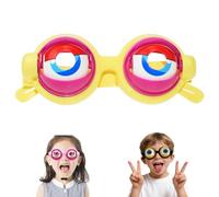 Genérico Winking Glasses, Funny Winking Kinetic Crazy Eyes Blinking Glasses, Kids Pull-String Blinking Glass with Manual Blink Action (Yellow)