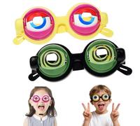 Genérico Winking Glasses, Funny Winking Kinetic Crazy Eyes Blinking Glasses, Kids Pull-String Blinking Glass with Manual Blink Action (2pcs-Yellow+Green)